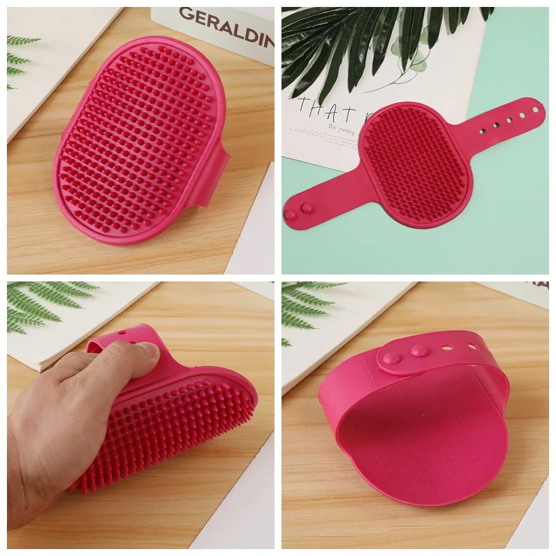 

News Pet Dog Cat Bath Brush Comb Rubber Glove Hair Fur Grooming Massaging Kitchen Cleaning Gloves pets Silicone Washing Glove