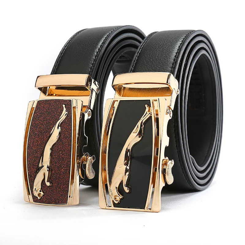 

Jaguar Designers Luxury Cowhide Brand Genuine Leather Automatic Buckle Belts for Mens High Quality Male Cowskin Ceinture Homme