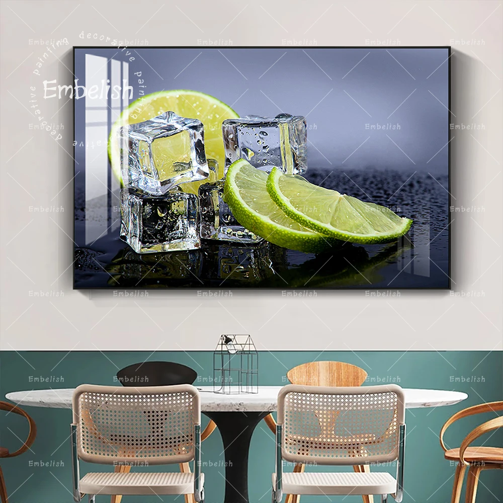 Украшение 1 шт. HD Печать на холсте картины лимонный лед куб настенные