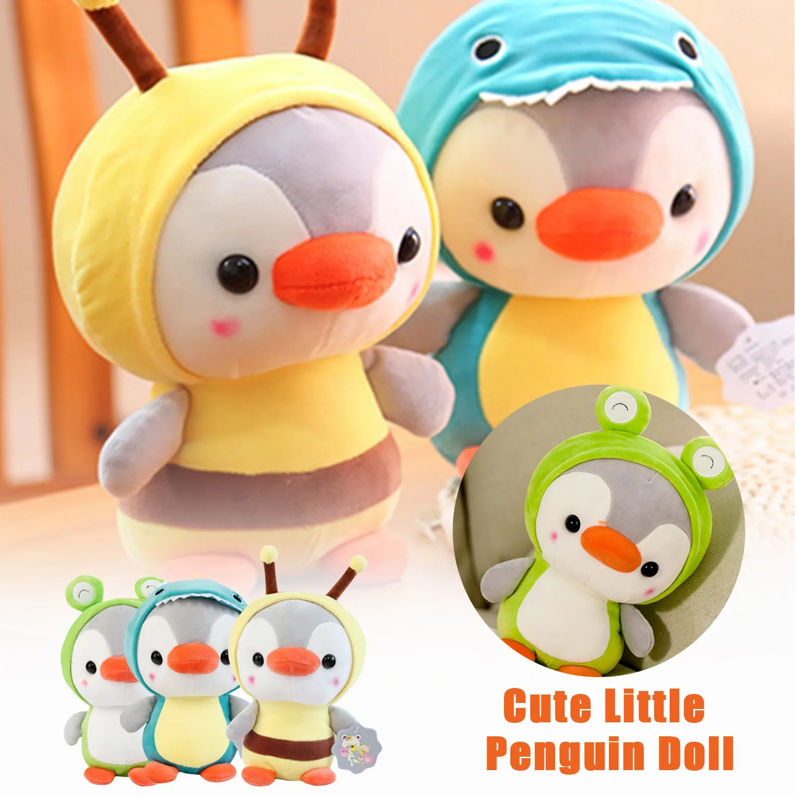 Kawaii мягкая игрушка Пингвин Подвеска плюшевая кукла Косплэй кролика и Бесплатная