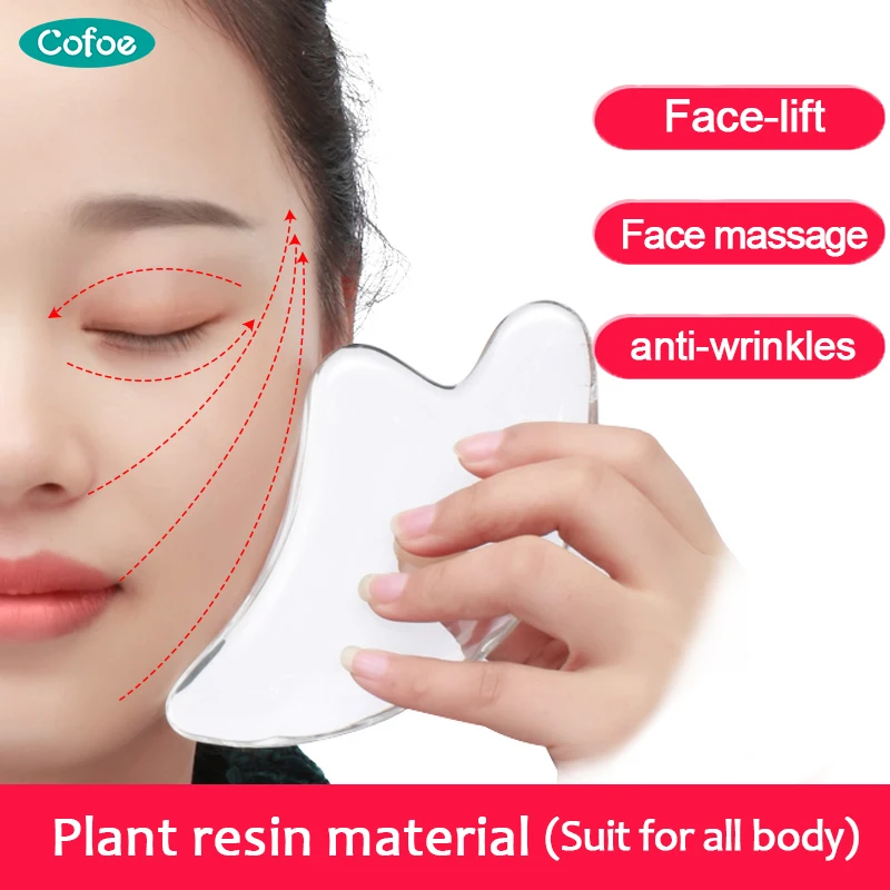 Скребок Cofoe 3D Для Массажа Гуаша с натуральным кристаллом массажер для спа терапии