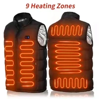 double switch 9 places heated vest men usb heated jacket heating vest thermal clothing hunting vest winter fashion heat jacket
