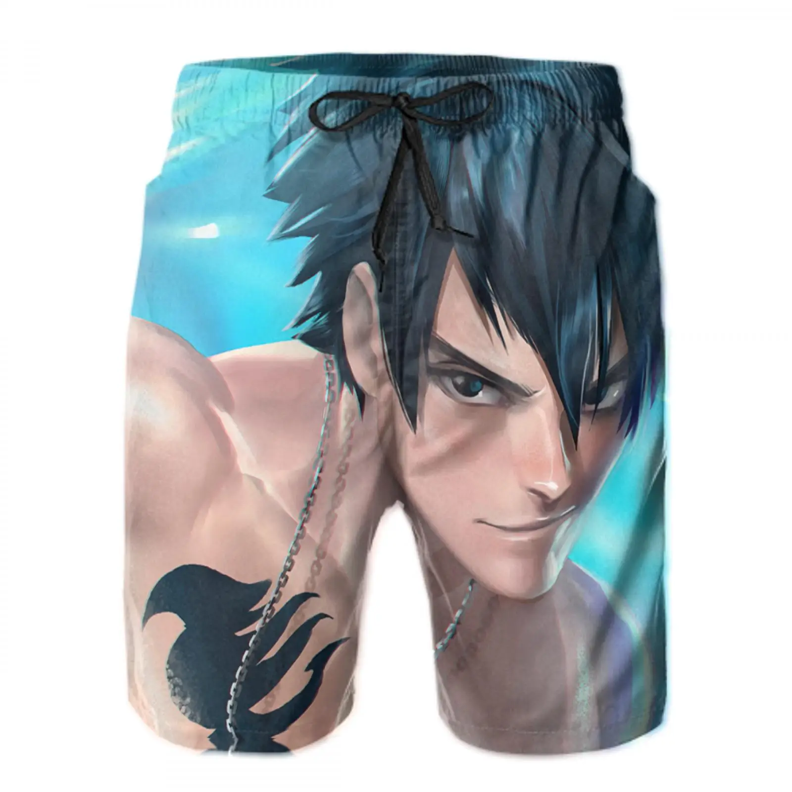 

2021 new fairy tail loose beach shorts custom man/male swimwear panties fairy tail necklace man/male panties