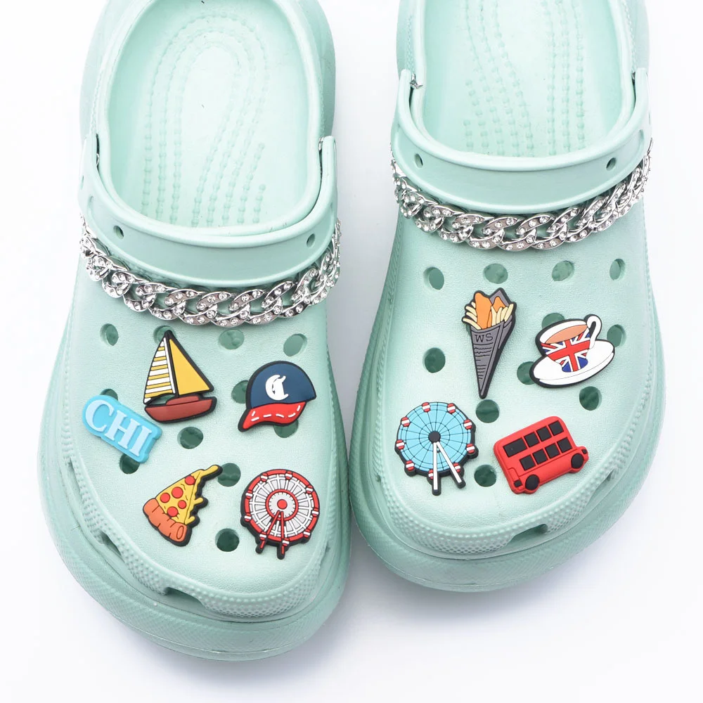 New PVC Cartoon Croc Charms Accessories  Baby Cute Shoe Decorations Fit For Wristband  Party Kid's Gifts