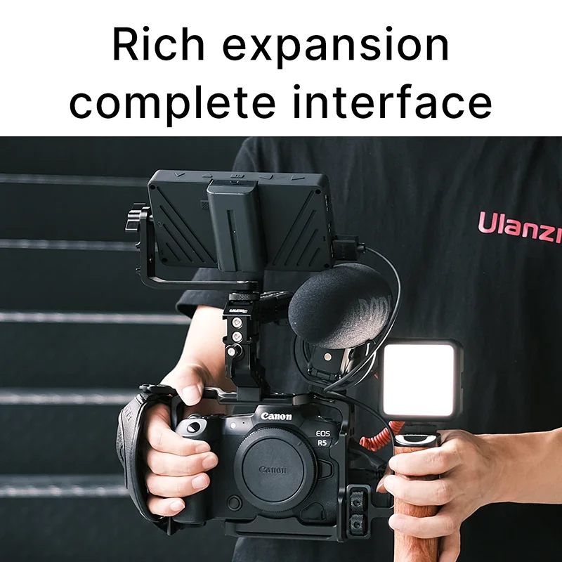UURig C-R5 Metal Camera Cage Rig for Canon EOS R5 R6 Vlogging Case With Cold Shoe mic LED Light Mount 1/4 Screw hole | Электроника