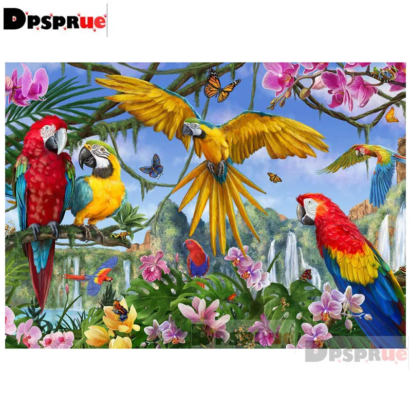 

Dpsprue Full Square/Round Diamond Painting Kit Cross Stitch Animal Bird Diamond 3D Embroidery DIY 5D Moasic Gift DP514