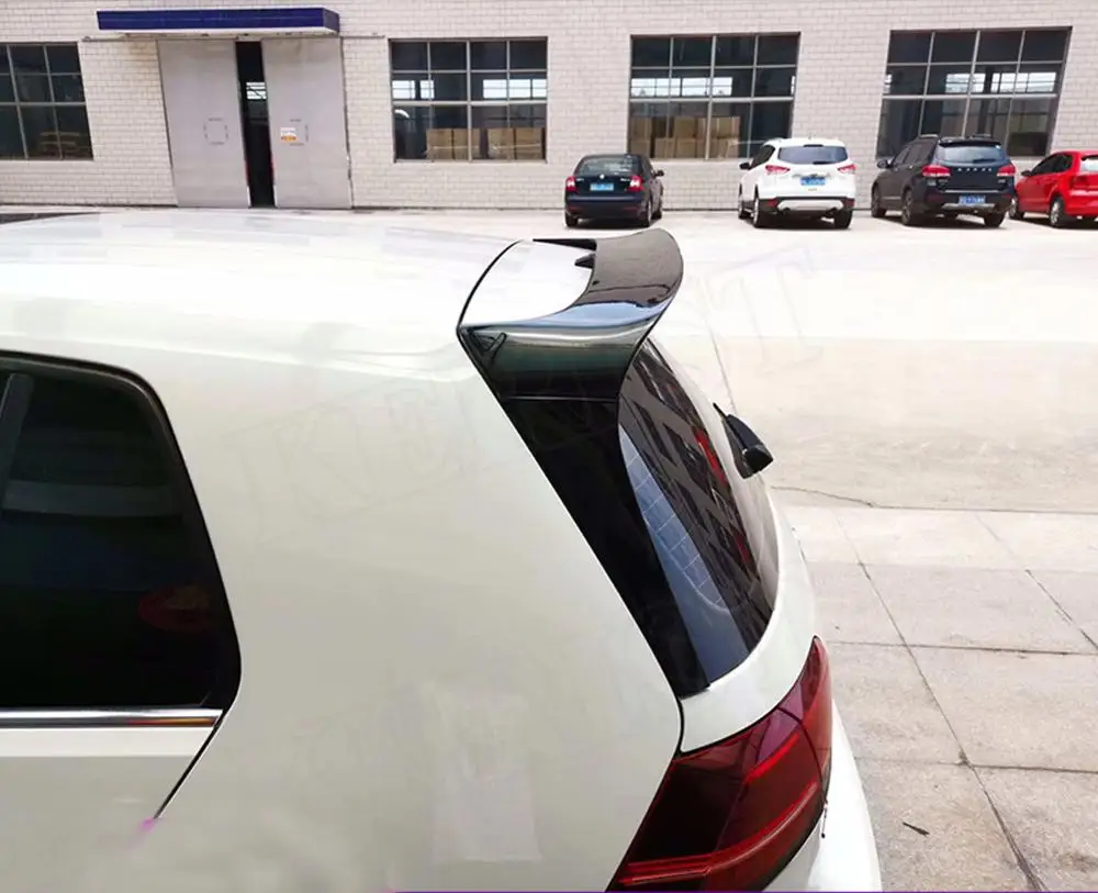 Черный глянцевый задний спойлер с крыльями ABS для Volkswagen Golf 7 MK7 Gti R Club Sport Style 2014