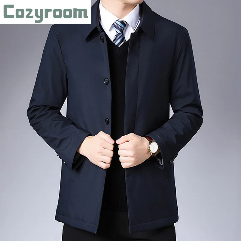 

Mens Coats And Jackets Middle-aged Winter Padded Lapel Padded Middle-aged Padded Male Dad Wear Casual Plus Size Clothing