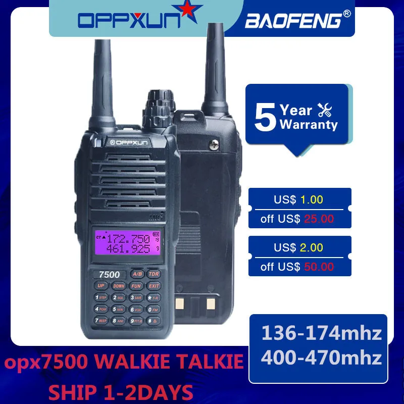 

Портативная рация OPPXUN OPX-7500 walkie-talkie, любительская радиостанция walkie-talkie UHF remote telex, двусторонняя Автомобильная рация Cb, гарнитура, приемоперед...