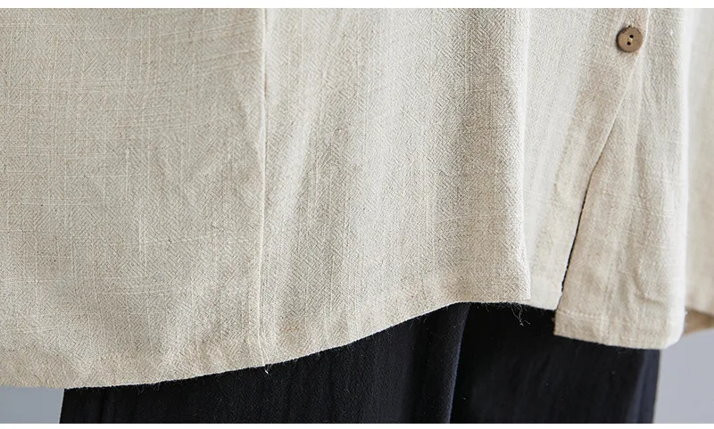 

Cotton and Linen Bat Sleeves Lapel Loose and Thin Outer Cardigan Shirt Women 2021 Shirt Ladies Tops Button Up Shirts