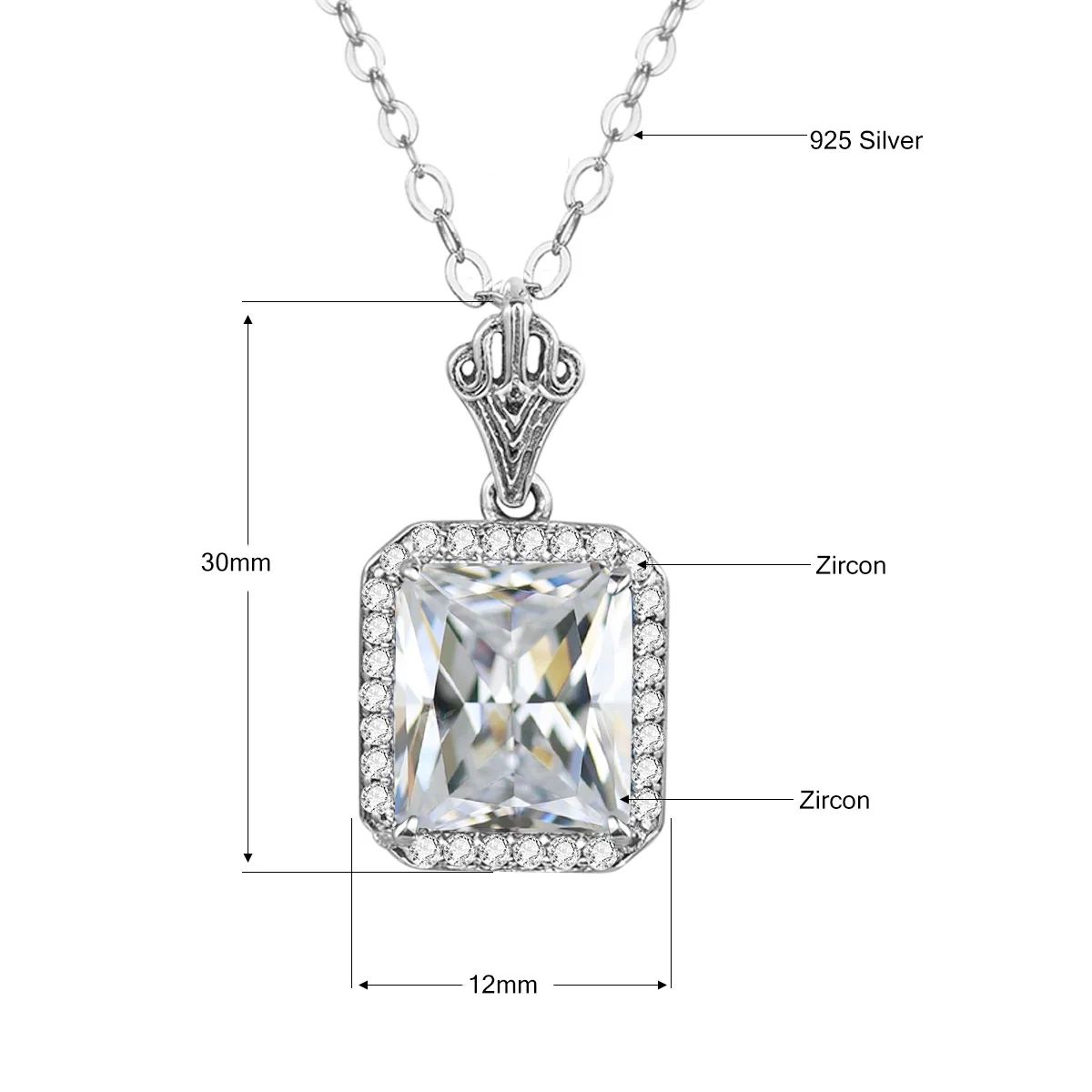 

Pure 925 Sterling Silver Pendant With Certificate 100% Original 925 Solid Silver Zircon Natural Gemstone Pendant For Women