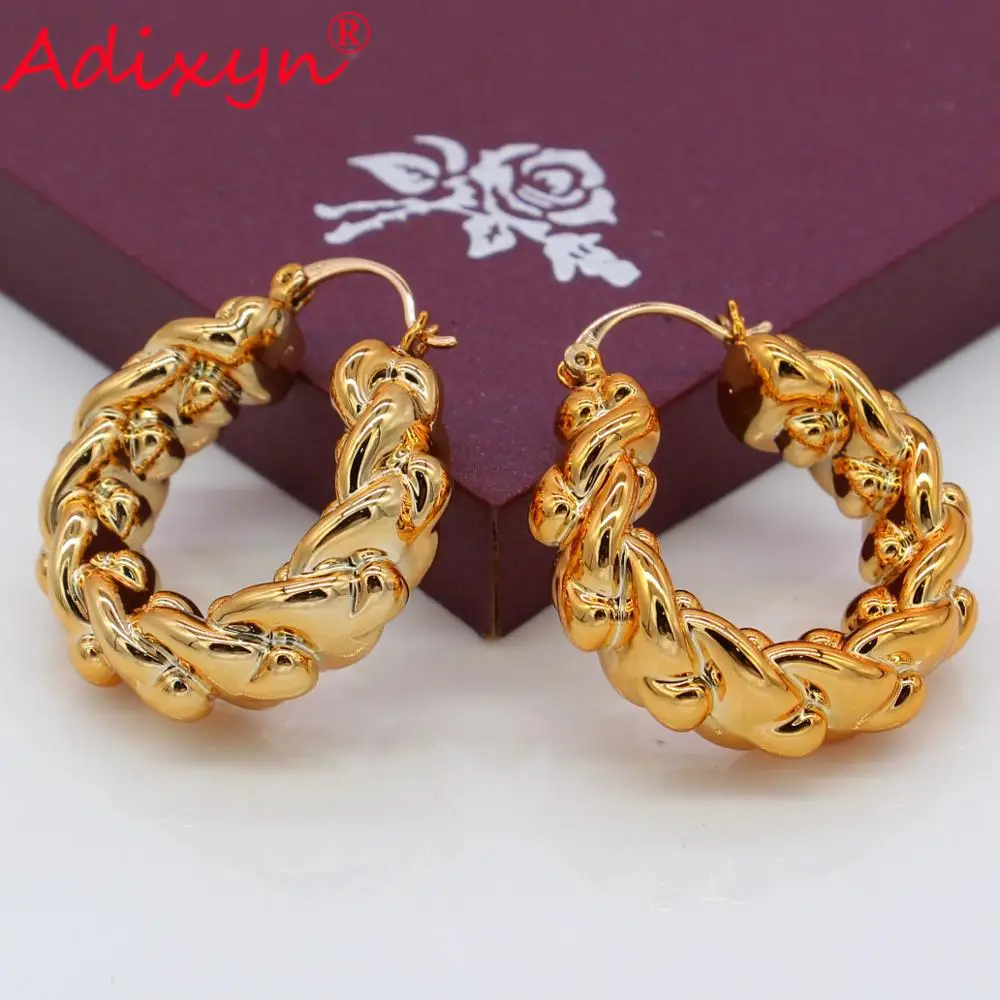 Adixyn розовые серьги золотого цвета для женщин Роскошные кольца спираль индийский