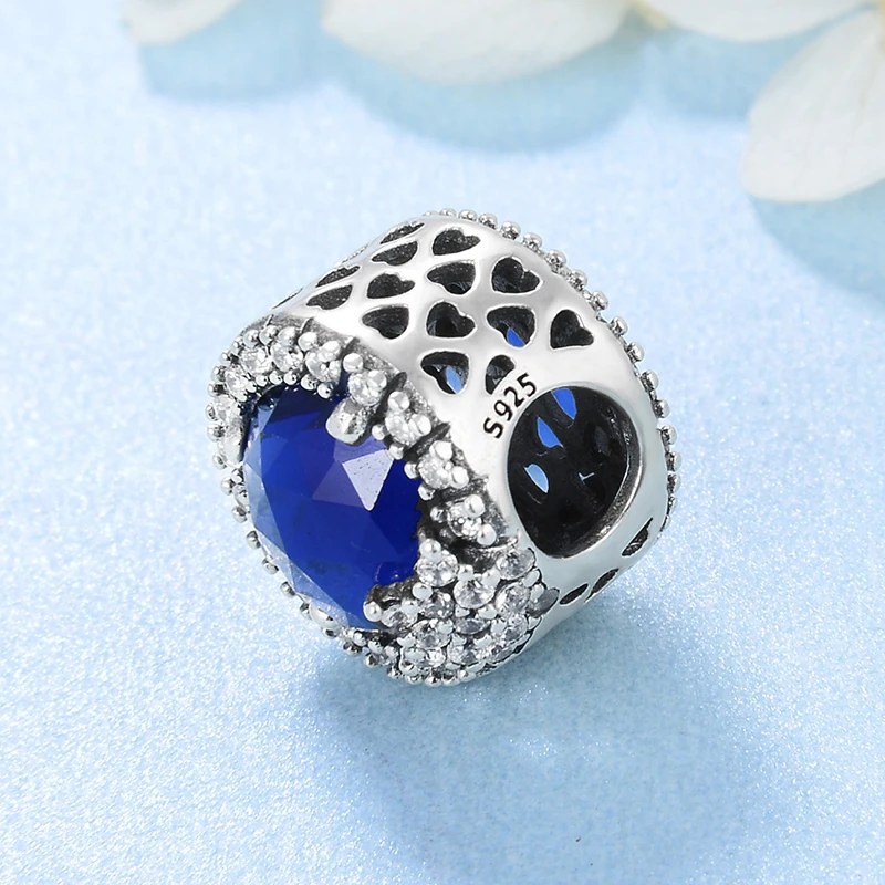 Браслет из серебра 925 пробы с синим кристаллом циркония 2018 |