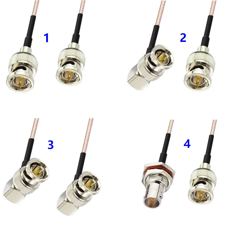 

BNC Male Straight Right angle To BNC Male Female 75 Ohm RG179 Pigtail Cable for HD-SDI 3G-SDI Vedio CCTV Camera Camcorder