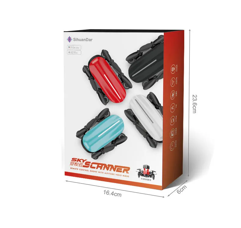 Радиоуправляемый мини Дрон с Камера HD складной WiFi FPV RC Квадрокоптер режимом headless