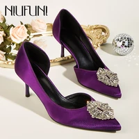 stiletto rhinestone pointed toe womens pumps satin women shoes slip on wedding party shoes sexy silk sandals summer high heels
