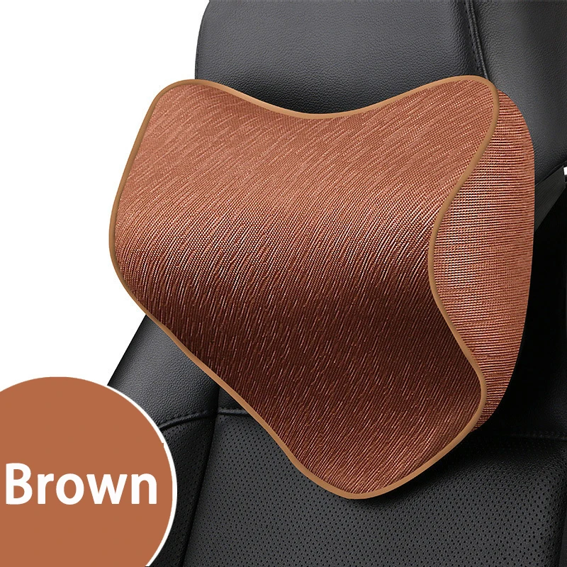 Brown Standard Style Автомобильная подушка для шеи и подголовника с эффектом памяти, Автомобильная подушка для сиденья, поясничная Подушка для спины, набор подушек для автомобиля, массажер для отдыха водителя, аксессуары - Цвет: Brown Standard Style