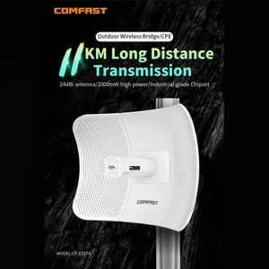 comfast cf e317a 5 8g 10km 224dbi wireless bridge outdoor 300mbps router signal booster cpe wifi repeater extender router ip65 free global shipping