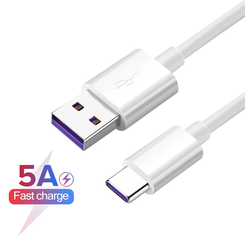 

USB Cable 5A Supercharge Type C Cable For Huawei P30 Samsung Galaxy S10 Plus Fast Charging USB Cable for Xiaomi 1m 1.5m 2m