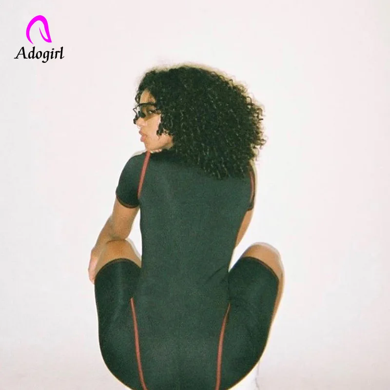 Женский спортивный комбинезон в полоску Облегающий с коротким рукавом весна 2020 |