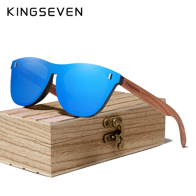 Солнцезащитные очки KINGSEVEN винтажные интегрированные поляризационные из дерева