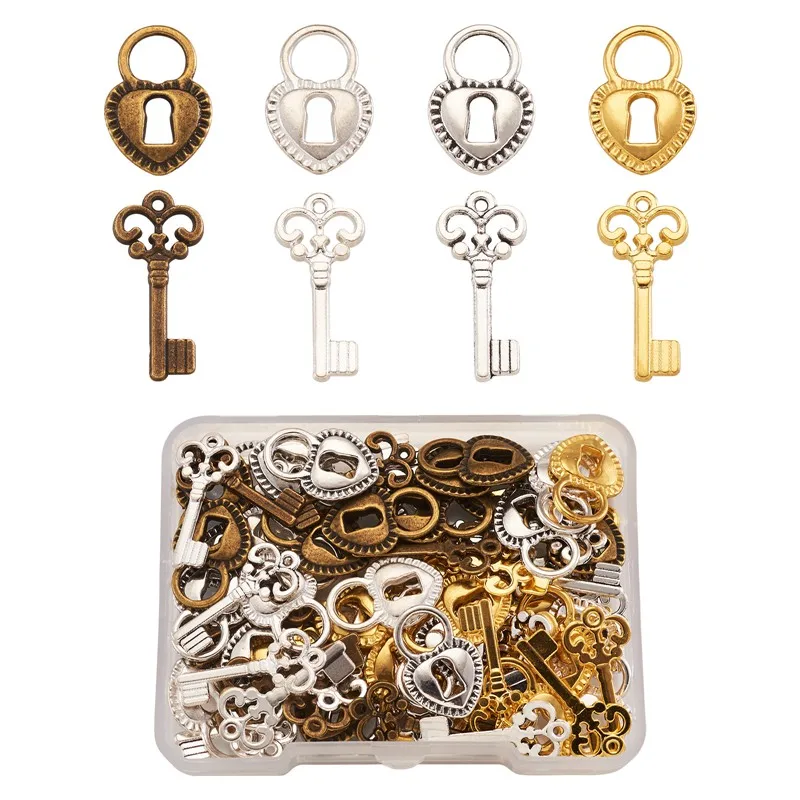 

1 Set Tibetan Style Alloy Pendants Charms Key and Lock for Jewelry Making DIY Bracelet Necklace Accessories Finding
