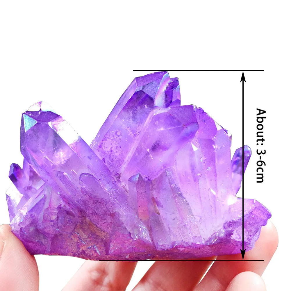 

Natural purple Cluster Crystal Gem Stone Healing Mineral Specimen Reiki Collect