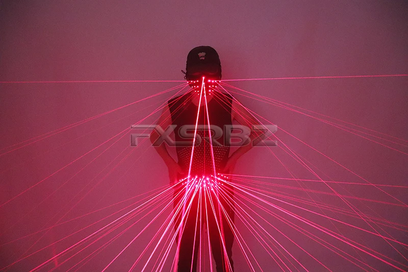 Модный красный лазерный пояс с поясом светящаяся маска светодиодный костюм для