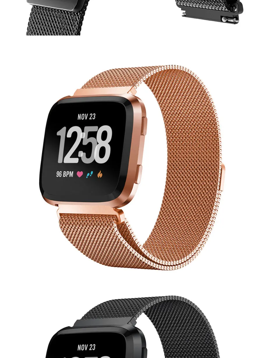 Металлический браслет из нержавеющей стали для Fitbit Versa ремешок на запястье Миланский Магнитный Браслет fit bit Lite Verse 2 Аксессуары для наручных часов