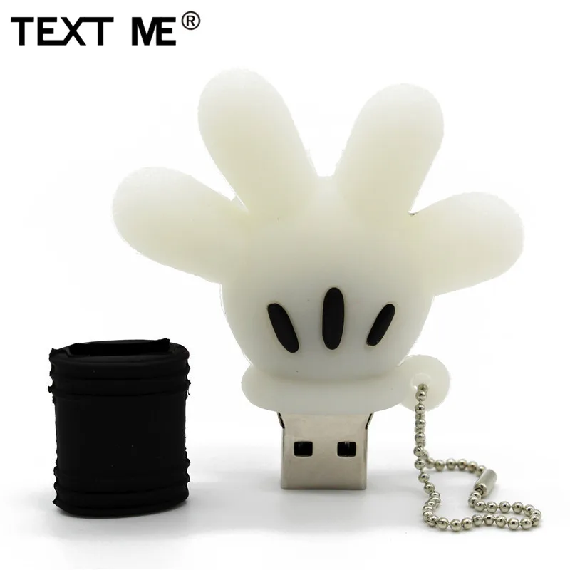 TEXT ME мультфильм Микки Палм стиль usb2.0 4 ГБ 8 ГБ 16 ГБ 32 ГБ флеш-накопитель USB флеш-накопитель креативный флеш-накопитель 64 ГБ