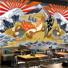 Ukiyo-e фон с лососем для гурманов, 3D обои с японской едой, суши, рестораном, Izakaya, промышленный декор, Настенная 3D Бумага