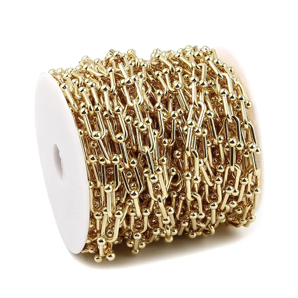 

Doreen Box Copper Enamel Link Chain U-shaped Chains Findings Flower Gold Color Multicolor ,1 M