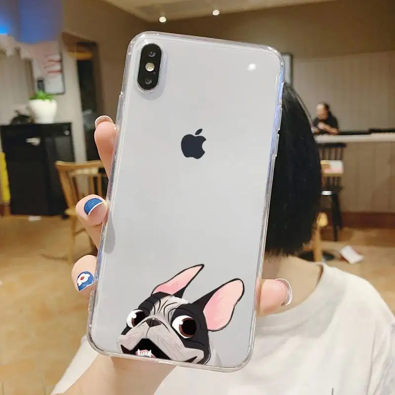 

French Bulldog Phone Case Transparent soft For iphone 5 6 7 8 11 12 s c se plus mini x xs xr pro max shell
