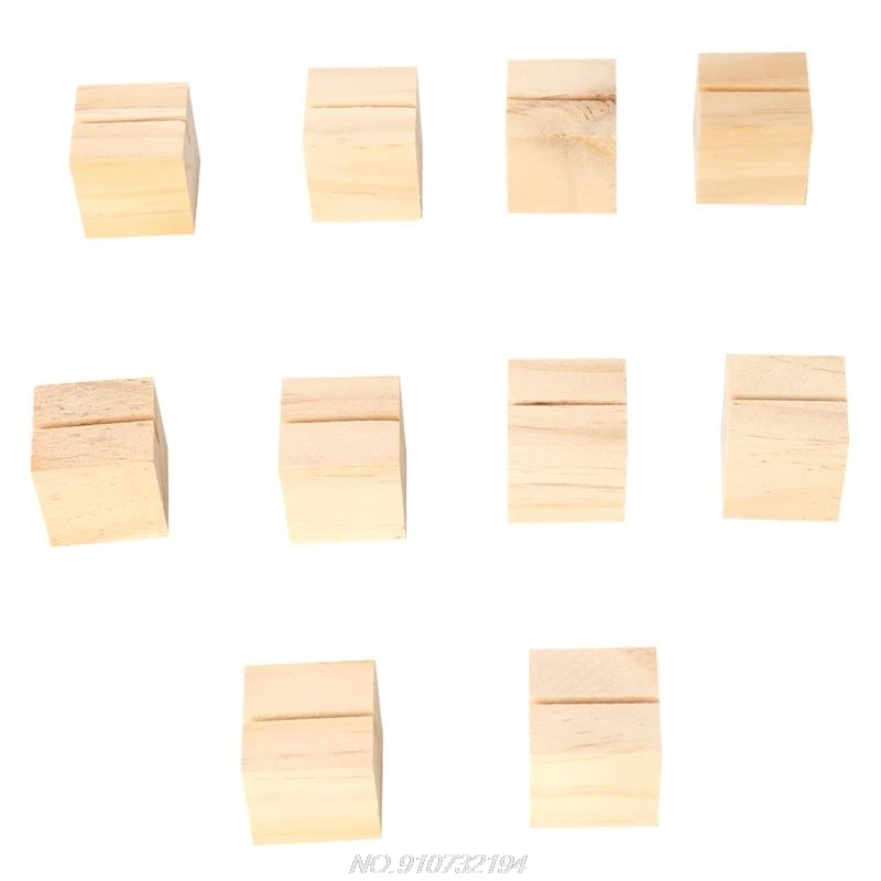 

10pcs Natural Wood Numbers Photo Display Stand Business Card Holder Message Name Memo Clips Office Desk Organizer N23 20