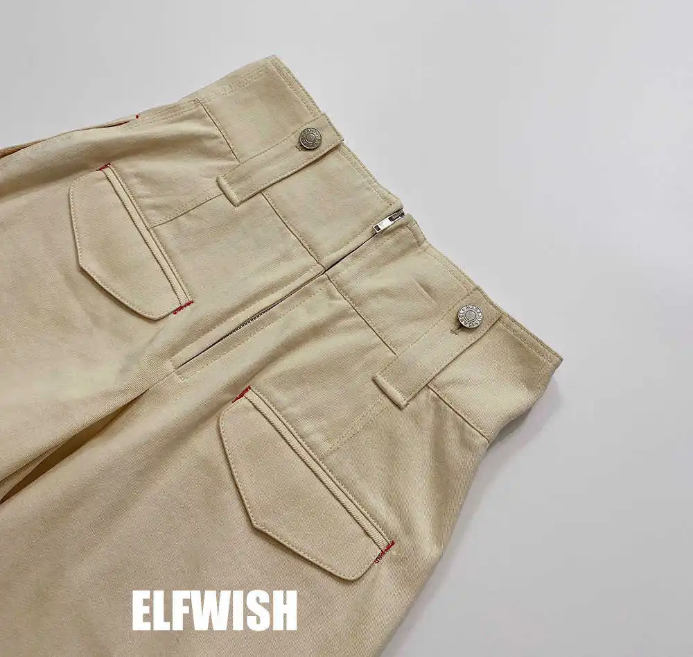 

Woman High Waist Cotton Shorts With Zipper Side Pockets Fashion Skort On Sale