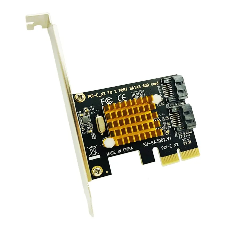 Плата контроллера SATA PCI-E 2X 4X 8X 16X PCI Express на 3 0 2 порта SATAIII 6 Гбит/с плата расширения