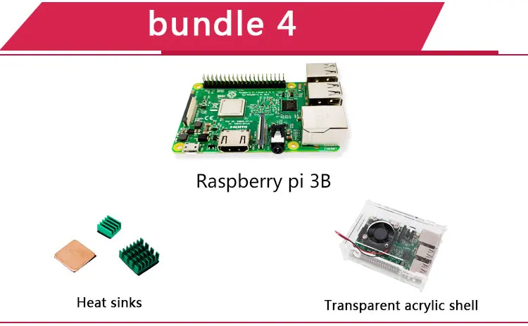 Element14 raspberry pi 3 Model B/B+ Plus BCM2837 1,2G raspberry pi 3 с 2,4G и 5G wifi 4,2 Bluetooth и PoE - Комплект: Bundle 4 Rpi 3B