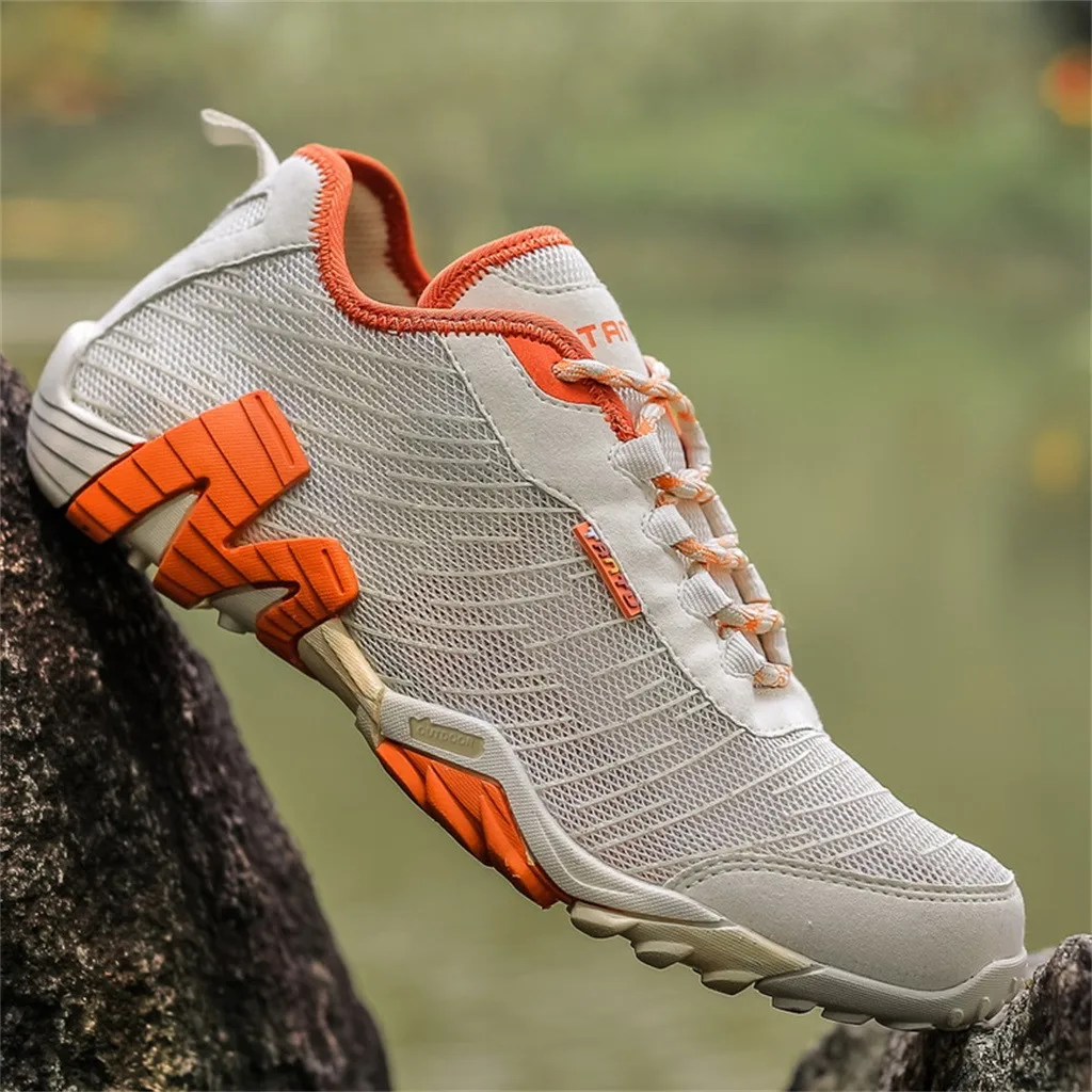

CHAMSGEND Men's Summer Breathable Mesh Lightweight Casual Running Shoes Travel Shoes Hiking Shoes