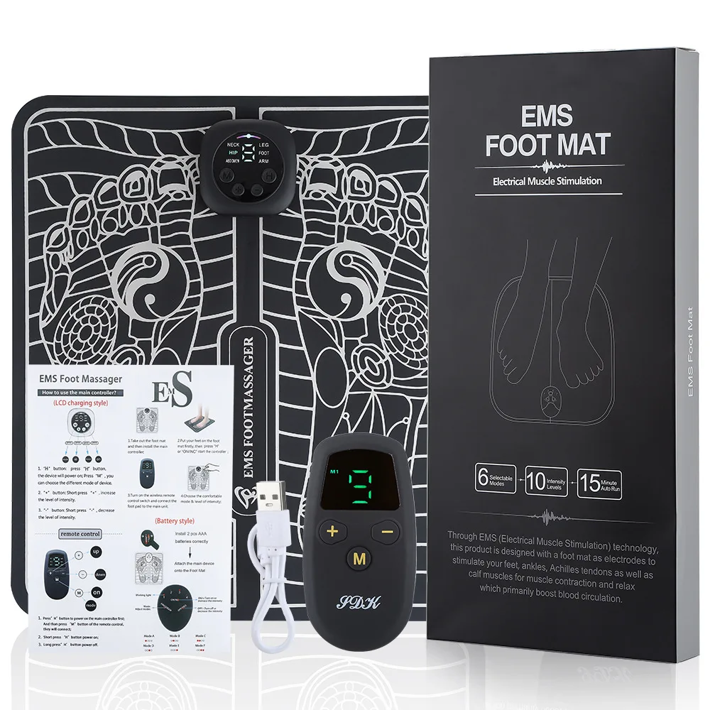 

EMS Electric Foot Stimulator Massager Electric Massage Mat Fullomatic Massage Foot Circulation Massager Tens Fisioterapia Mat