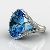 european and american rings large oval zircon creative rings company anniversary celebration matching jewelry
