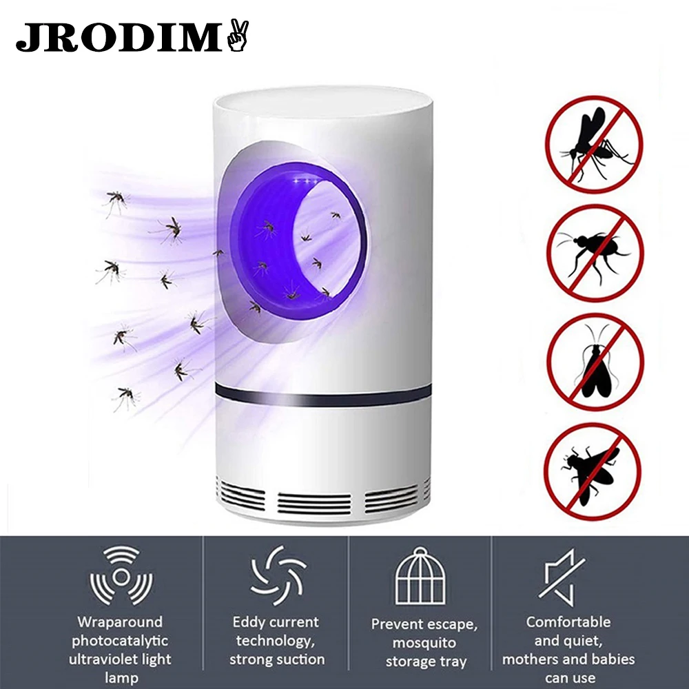 Светодиодная лампа-ловушка для комаров электрическая Бесшумная ловушка