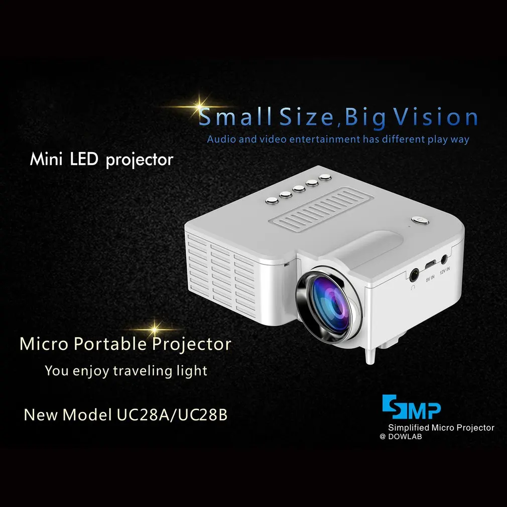 Миниатюрный портативный проектор UC28C + для домашнего кинотеатра 1080P |