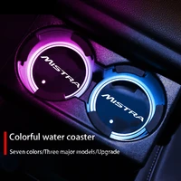 luminous car water cup coaster holder 7 colorful usb charging car led atmosphere light for hyundai mistra auto accessories