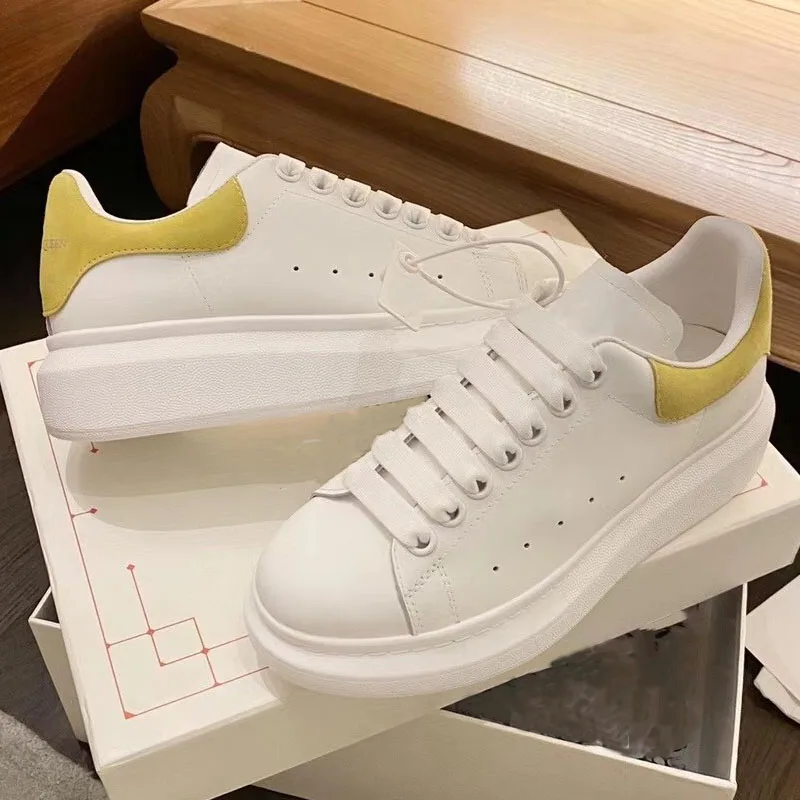 Vulcanized Shoes White Shoes Women 2021 Leather Thick-Soled Sports Spring And Summer Men And Women Same Style Women's Shoes