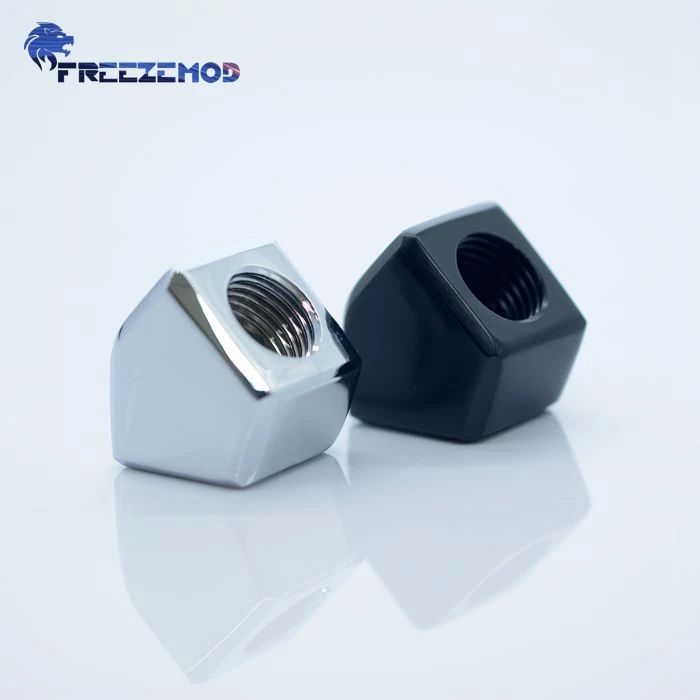 

FREEZEMOD Computer Water Coolimg Adapter Elbow 45 Degree Angle Double Internal Adapter. Black Silver BSNWT-D45