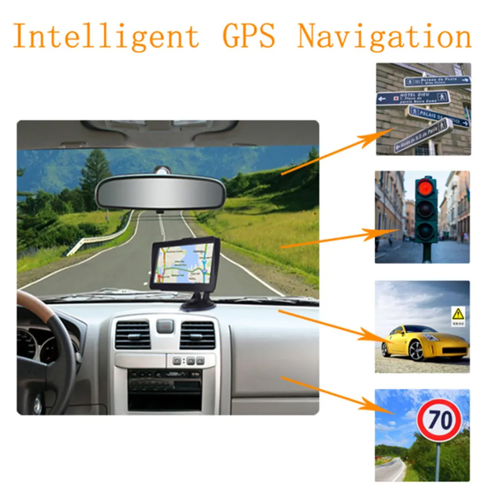 Vehemo 256 МБ+ 8 г 7 дюймов навигатор HD gps навигатор система Поддержка для национальных языков Практическая карта FM излучения