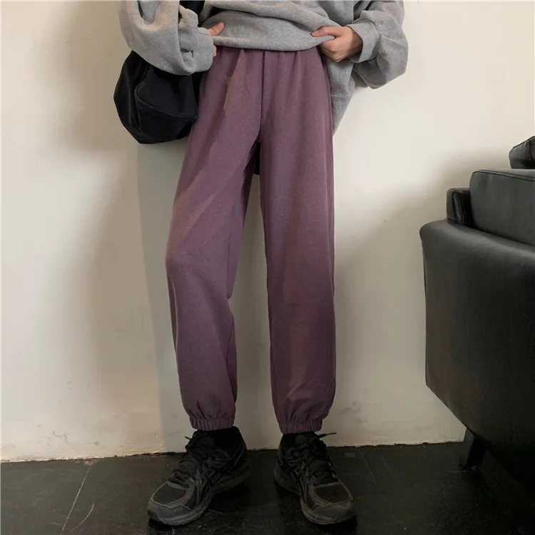 

Pants women's 2020 new autumn/winter thin hundred with loose straight sweatpants grinding solid color bundles casual trousers