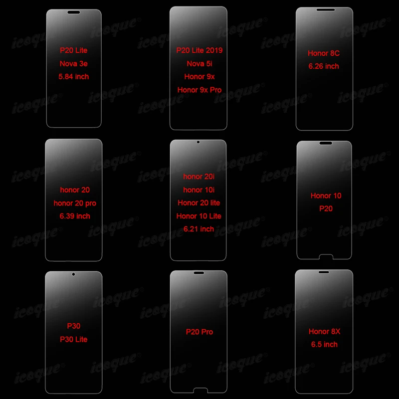 3 шт стекло для huawei Honor 20 9X Pro 8X10 Lite 20i 8C протектор экрана 9H закаленное P20 2019 P30