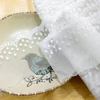 19yards white cotton thread embroidery mesh lace ribbon fabric trim trimming diy clothing wedding decoration sewing accessories