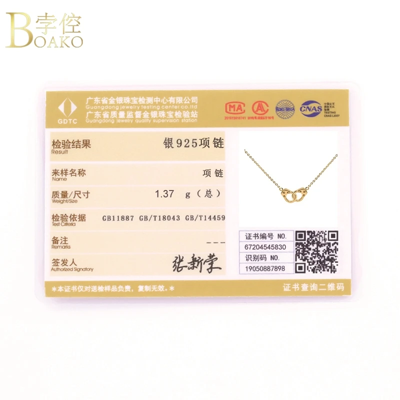 

BOAKO Crystal CZ Pendant 925 Sterling Silver Necklaces For Women 2021 Jewelry Chain Choker Necklace Collares Bijoux Collars Gift